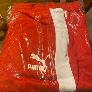 Red Puma track pants
